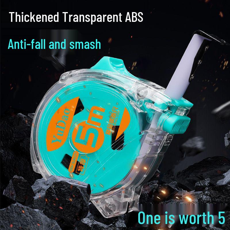 Высокоточная прочная рулетка, 3м / 5м / 10м, Утолщенный ударопрочный прозрачный корпус, стальная линейка.