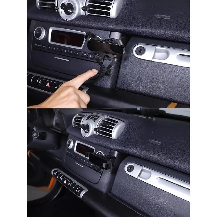 Для Mercedes Benz Smart 451 Fortwo Forfour 2011-2015 ABS Черный Держатель для телефона в машине Навигационный кронштейн GPS Аксессуары для интерьера