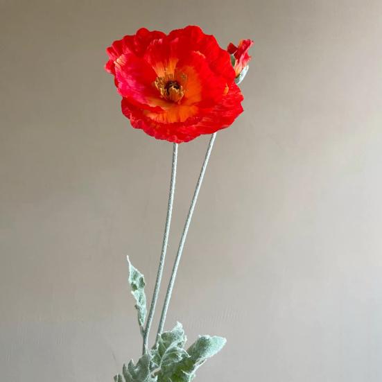 41,34 дюйма Искусственные цветы мака-самосейки с длинным стеблем Реалистичные поддельные полевые маки для напольной вазы Домашний декор для помещений Свадебное мероприятие