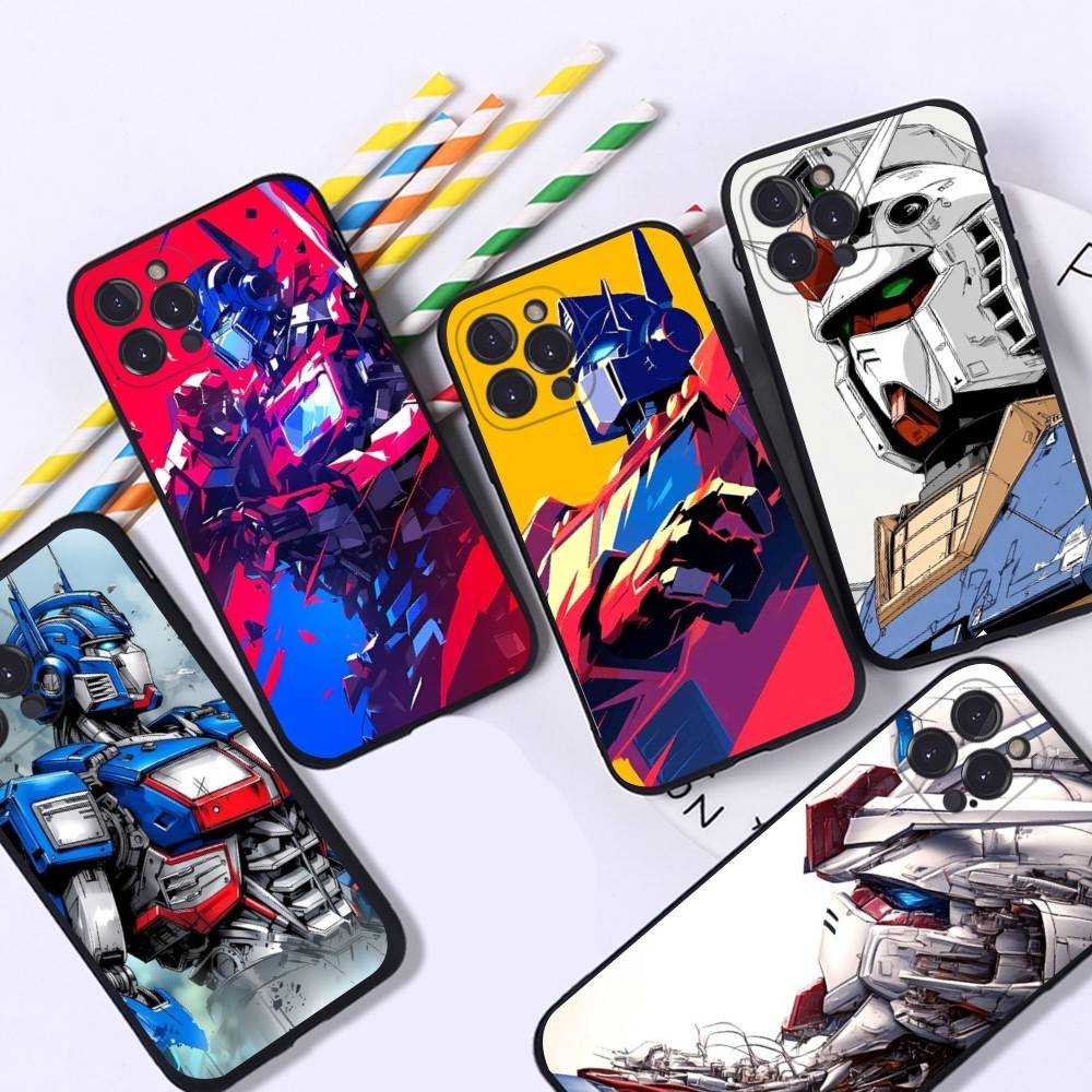 Мягкий Чехол-Кепка G-Gundams для Телефона iPhone 17 16 15 14 13 12 11 Pro Max Plus Mini Мягкий Черный Чехол