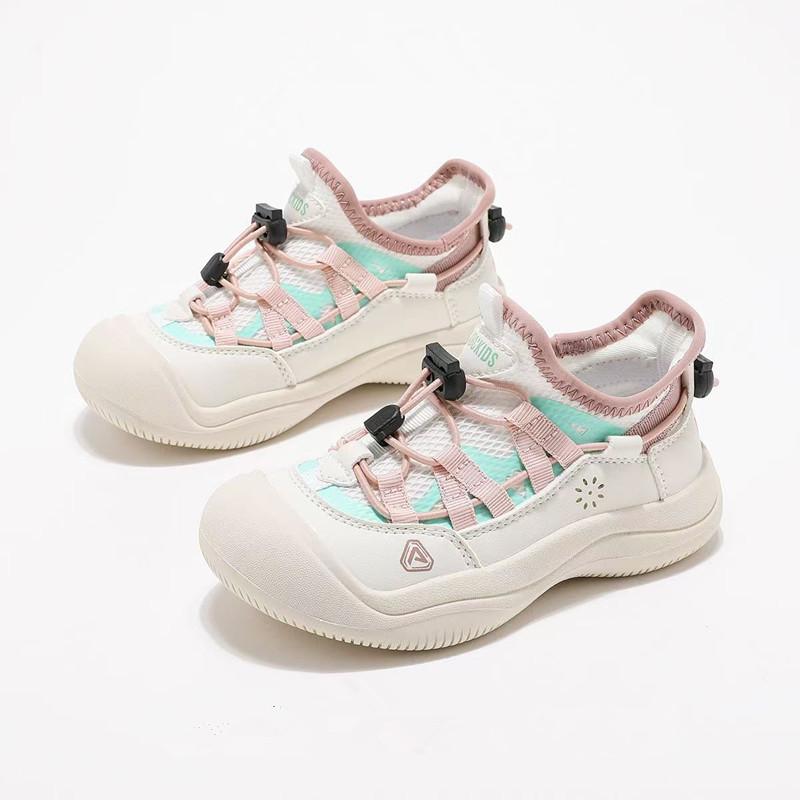 Girls Casual Shoes Mesh Breathable Kids Sports Shoes with Pull Rope 2025 New Children Running Shoes Thick Soft Sole Non-slip