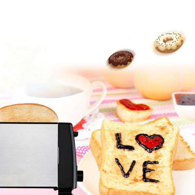 Бытовой тостер на 2 ломтика с очень широкими прорезями 28 мм, 6 уровней настройки, нержавеющая сталь, автоматический