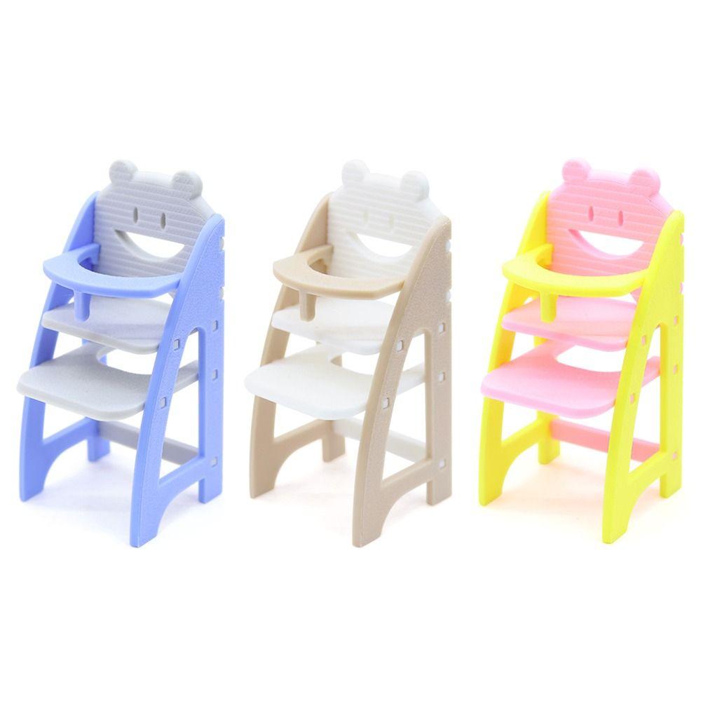 Scene Model Miniature Doll High Chair Multicolor Doll Accessories Miniature Dining Chair  Gift
