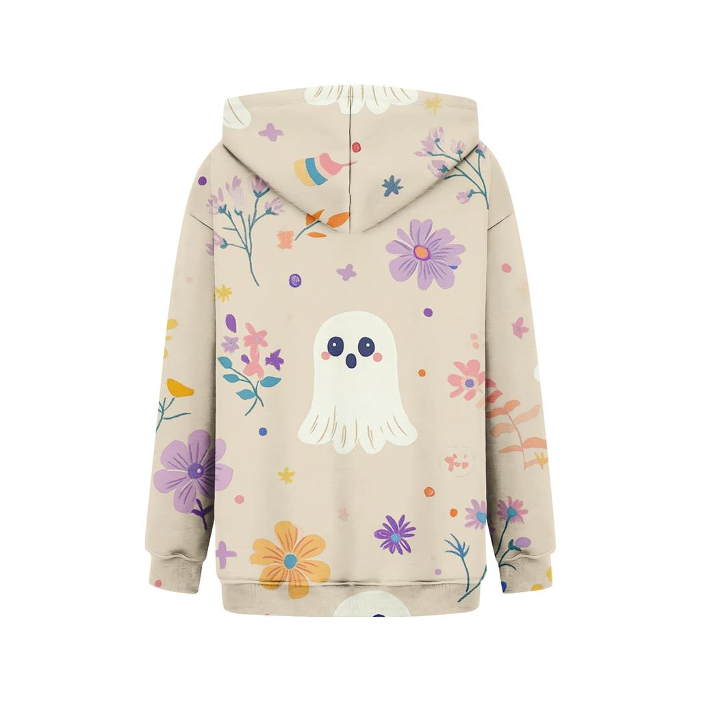 Women's Fashion Casual Long Sleeve Hooded Printed Sweatshirt