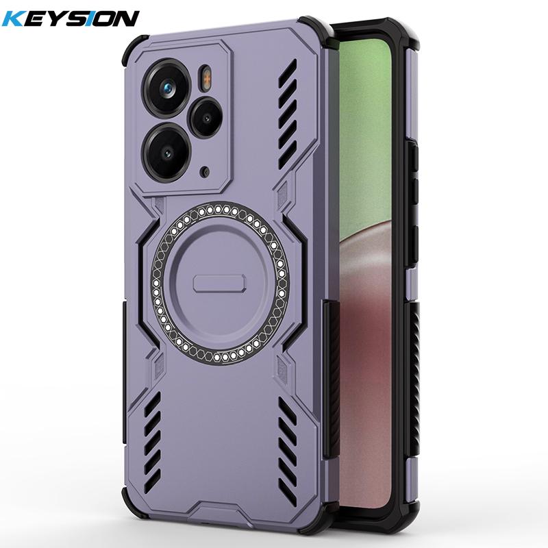 KEYSION Полый чехол для отвода тепла для Realme 14 Pro+ 5G Магнитное охлаждение Ударопрочный чехол для телефона для OPPO Realme 14T 5G 14 5G