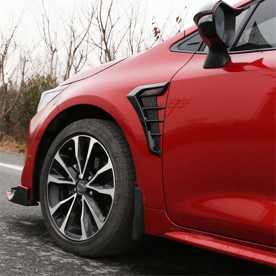 3D Glossy Black Car Side Wing Air Flow Fender Intake Vent Trim Sticker Universal