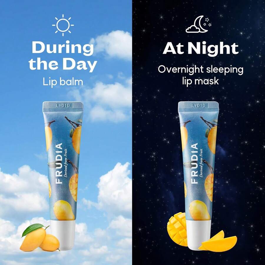 FRUDIA WELCOS FRUDIA Маска для губ Mango Honey 10 г - Увлажняющий бальзам с оттенком для женщин | Ночная маска для увеличения объема для сухих губ