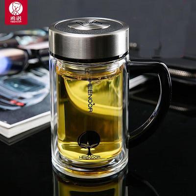 Стеклянная кружка для чая Xinuo 435 мл с двойными стенками и ручкой