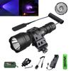 LED Flashlight Hunting UV 395NM/Blue Light Torch Professional Tactical Night Scout Light Set Fish Light USB Rechargeable Torch
