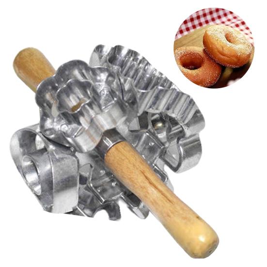 Форма для пончиков из нержавеющей стали с 6-ю гнездами, круглые формочки для печенья, для выпечки, с антипригарным покрытием