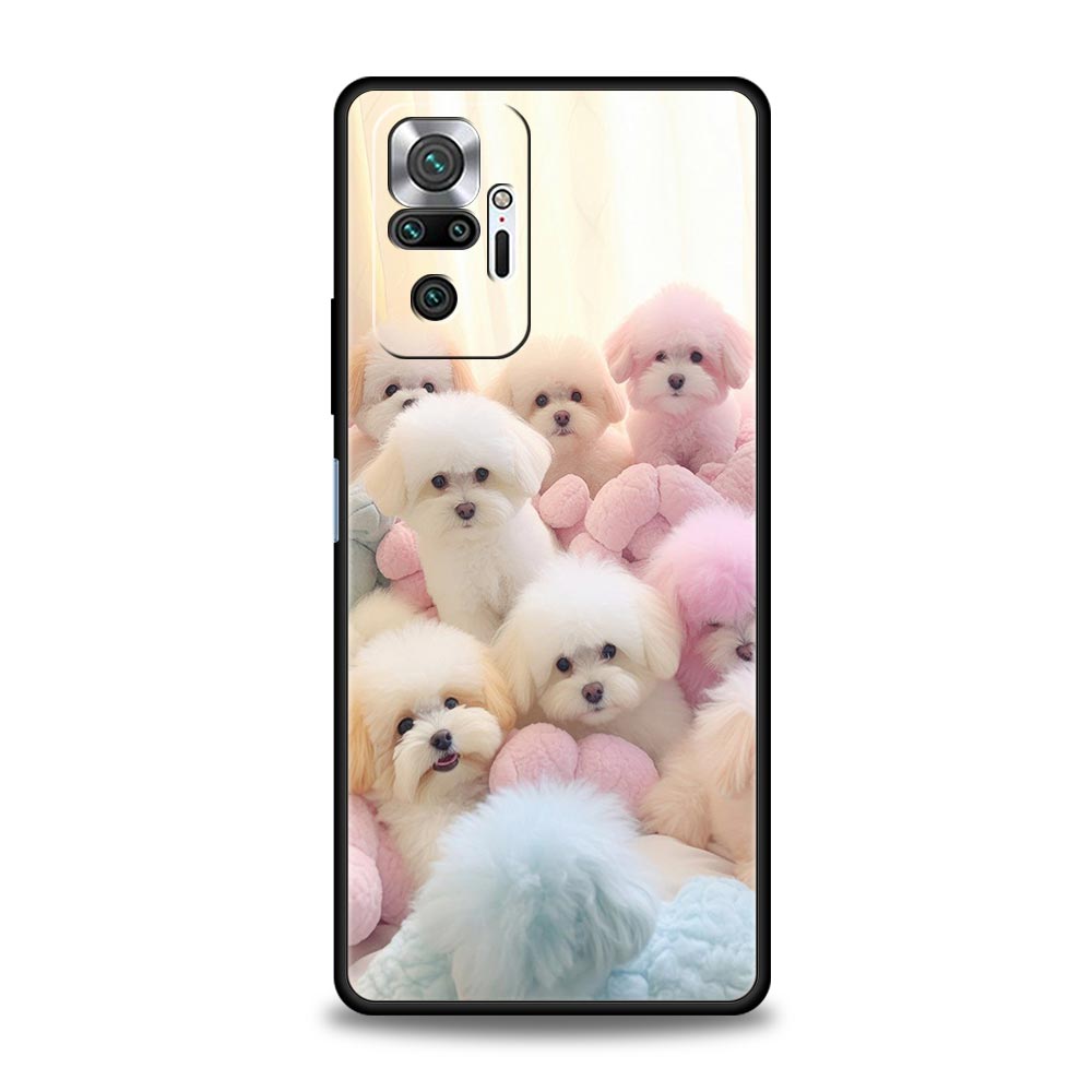 Милый чехол для телефона с собачкой для Redmi 14C 10C Note 15 14 13 12 10 11 K40 Pro Plus 5G Ударопрочный мягкий ТПУ корпус Fundas Сумки