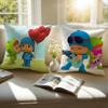 Cute BBoyGirlPPocoyo Cushion Cover Pillowcase Antidustmite Invisible Zipper Short Plush Sofa Cushion