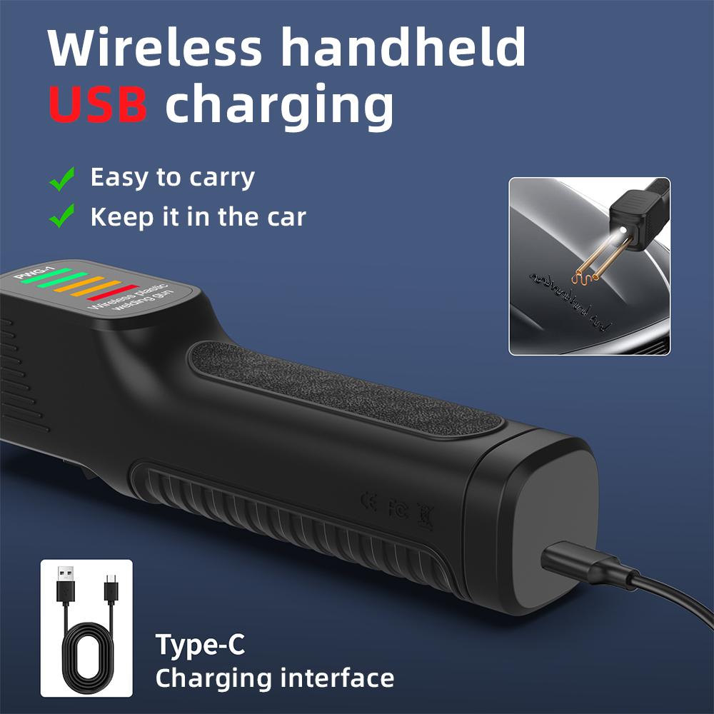 Ручной пластиковый сварочный аппарат Беспроводной аккумуляторный пистолет для сварки пластика Горячий степлер Сварочный аппарат Наборы инструментов для ремонта бампера автомобиля