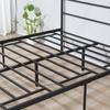 Double Bed Frame in Steel 160x200cm with Slats, Headboard and Footboard - Black