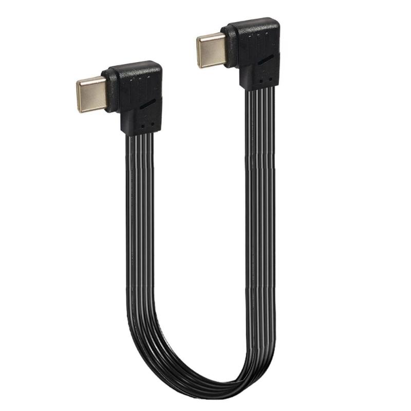 45 Вт 90-градусный изгиб USB Type-C Кабель Type-C на USB Type-C Штекер Быстрая зарядка Дата-кабель для Ноутбука ПК Телефона Ноутбука