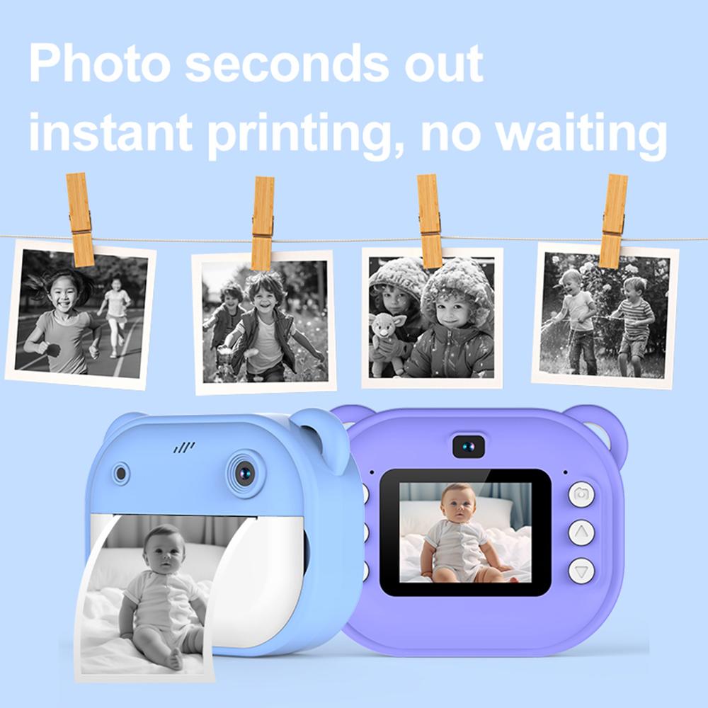 Kids Instant Print Camera Kids Camera 1080P Digital Camera with Dual Lens 2 Inch Screen Built-in