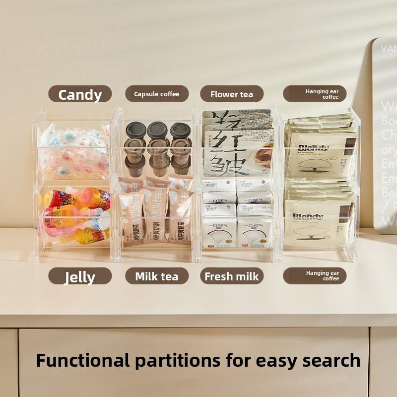 Tea Bag Storage Box Capsule Coffee Desktop Storage Rack Tea Room Storage Rack Drawer Style Simple Tea Bag Organizer Box