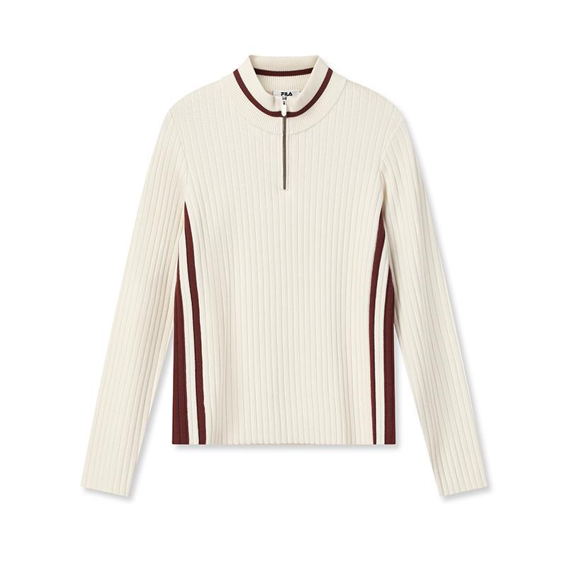 Fila Модный Минималистичный Дизайн Повседневный Теплый Приталенный Вязаный Свитер Женский свитер Белый F11W542401FIV