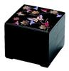Wakaizumi Lacquerware Butterfly Pattern 3-Tiered Box, 6.5 Inches, Black, (Black Interior), H-154-9-A