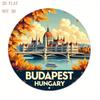 Металлический плакат Будапешт Венгрия Архитектура Круглый 8 дюймов Настенное искусство Декор для дома