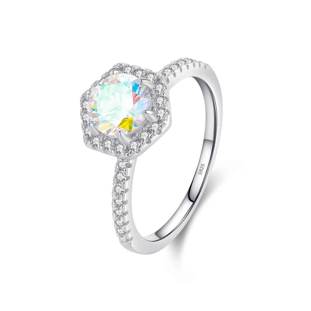 Tancise Classic 925 Sterling Silver Zircon Ring Ladies Jewelry Wedding Promise Party Gift