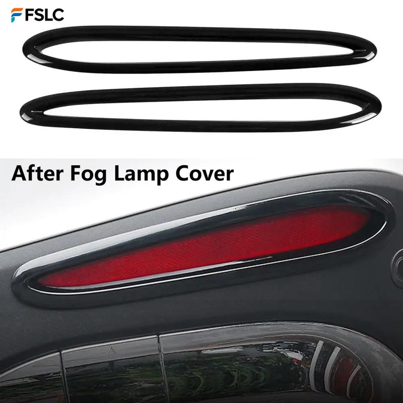 Carbon Fiber 2PCS ABS Plastic Rear Fog Light Lamp Decor Cover Trim For Mercedes Benz GLC X254 C254 -2024