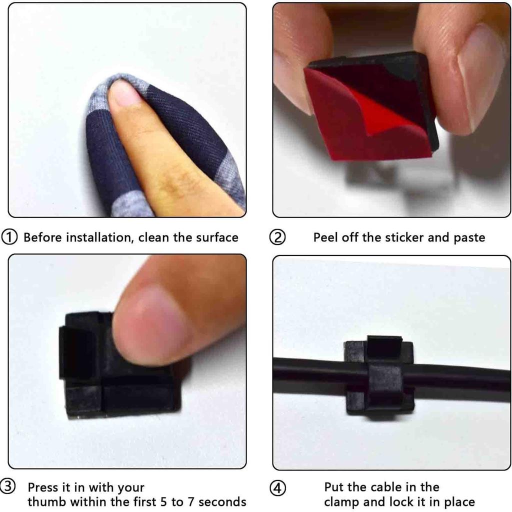 25/50/100 шт. зажимы для кабеля самоклеящиеся органайзер для шнура черный держатель для проводов зажим-органайзер самоклеящиеся автомобильные зажимы для проводов аксессуары