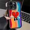 Чехол для телефона iPhone 17 Air 16E 15 16 Pro Max Bad Bunny Сердце Чехол 14 Plus 13 12 Mini Мягкий Силиконовый Fundas