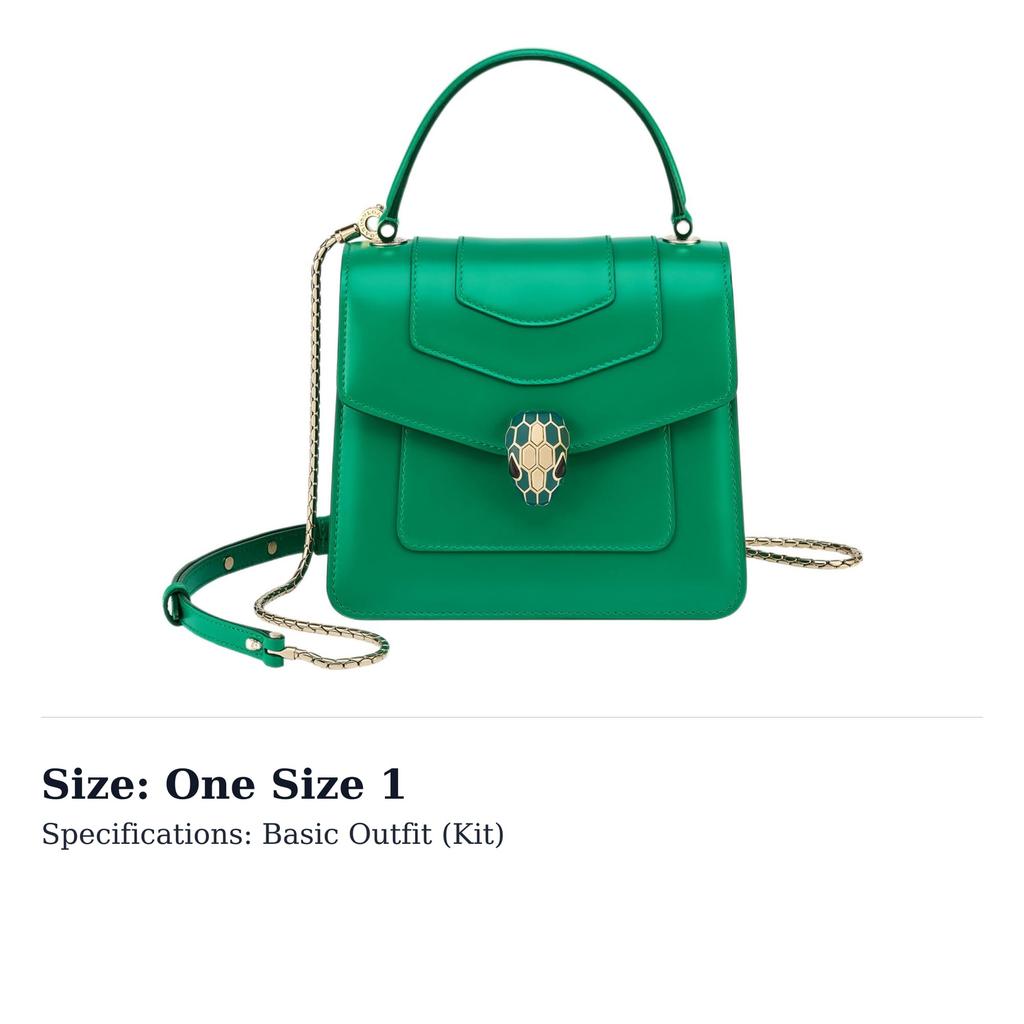 BVLGARI Serpenti Forever Calfskin Shoulder Bag, Crossbody Bag, Handbag Small Women's Green 293051