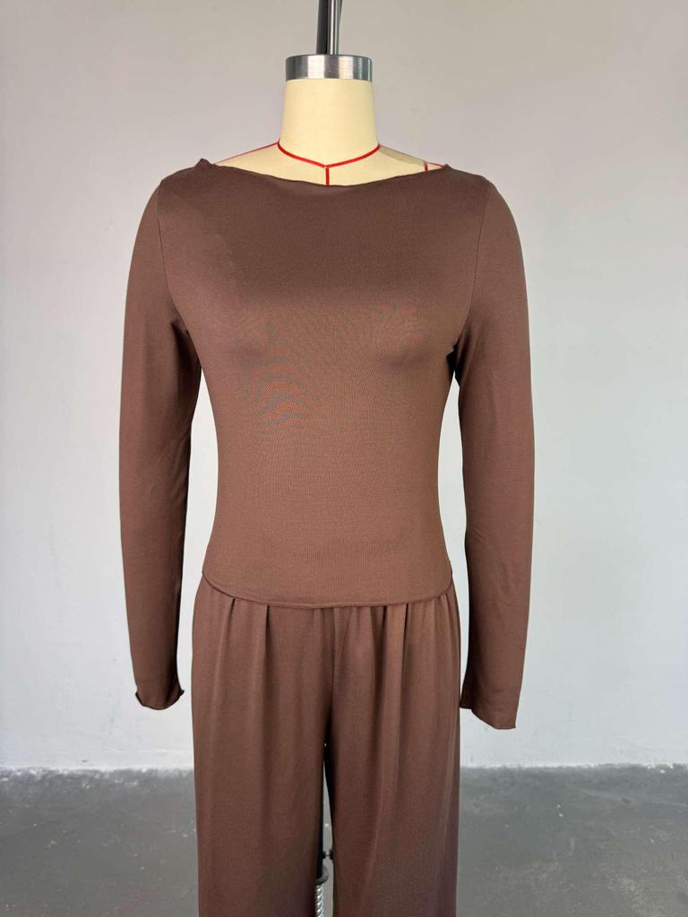 Летний женский повседневный комплект 2025 года для трансграничной торговли: Длинное пальто, футболка с длинным рукавом и брюки с высокой талией