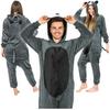 Warm men's kigurumi pajamas onesie raccoon one-piece zip-up s Gray raccoon Onesie Costume - S