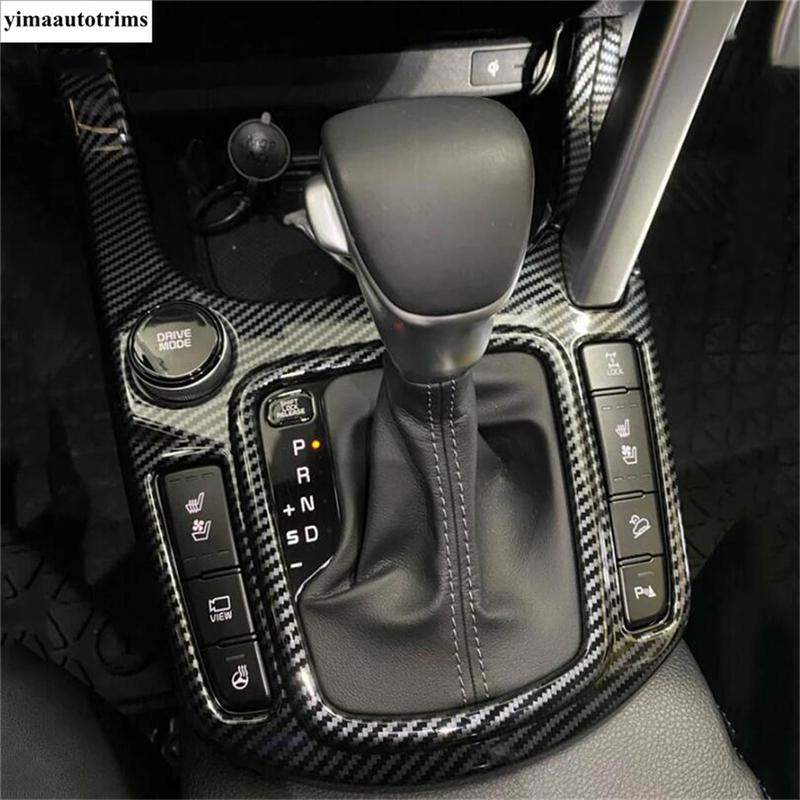 Manual Transmission Gear Shift Panel Frame Decor Cover Trim For For Kia Seltos  - 2024 ABS Carbon Fiber Interior Accessories