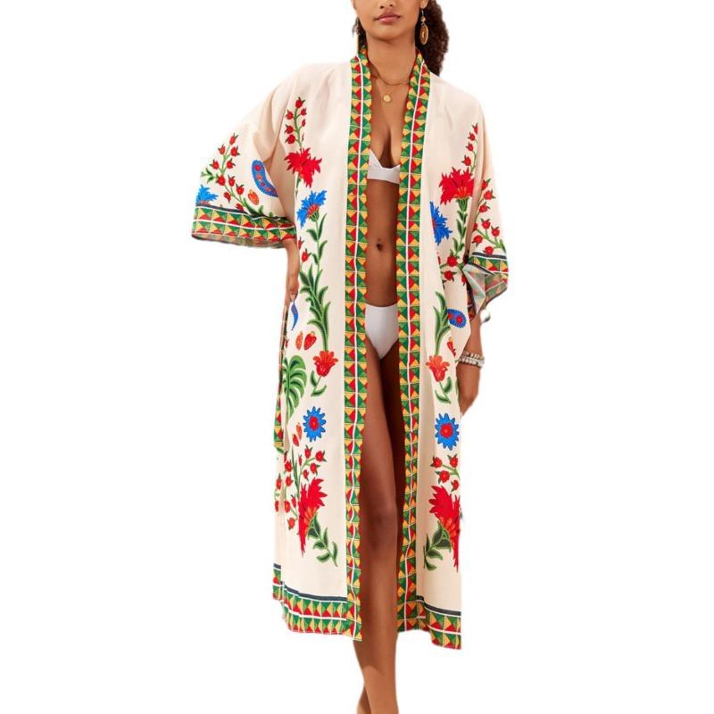 Плюс Размер Женский Новый Пляжный Кардиган Бикини Солнцезащитная Блузка Блузка