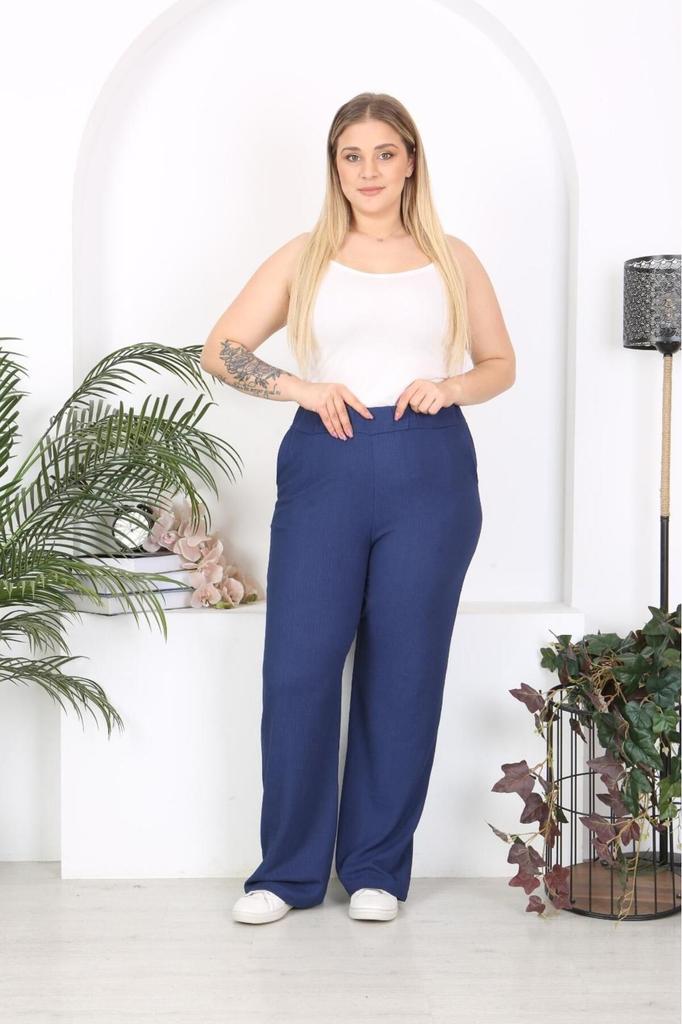 Женские брюки больших размеров, черные свободные брюки из ткани с рюшами