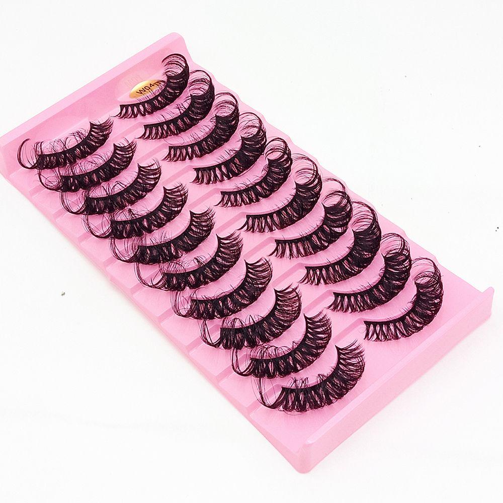 10 Pairs Eye Lashes Natural Long Wispy Volume DD Curl False Eyelashes Russia Volume Faux Mink