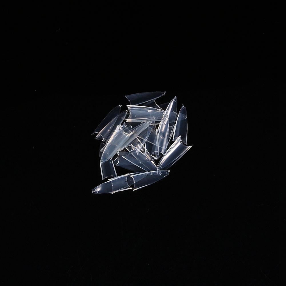 500Pcs Stilettos Sharp False Nail Art Tips Salon Manicure Decoration (Transparent)