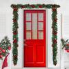 Christmas Flower Garland Red Ball Berries Rattan Wreath For Front Door Artificial Christmas Garland Xmas Tree Christmas Decor