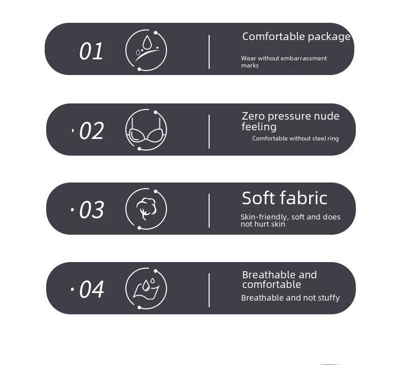 Cross-Border Smooth Push-Up Bra: Non-Magnetic, 3-Row Buckle Design for Middle-Aged & Elderly Moms