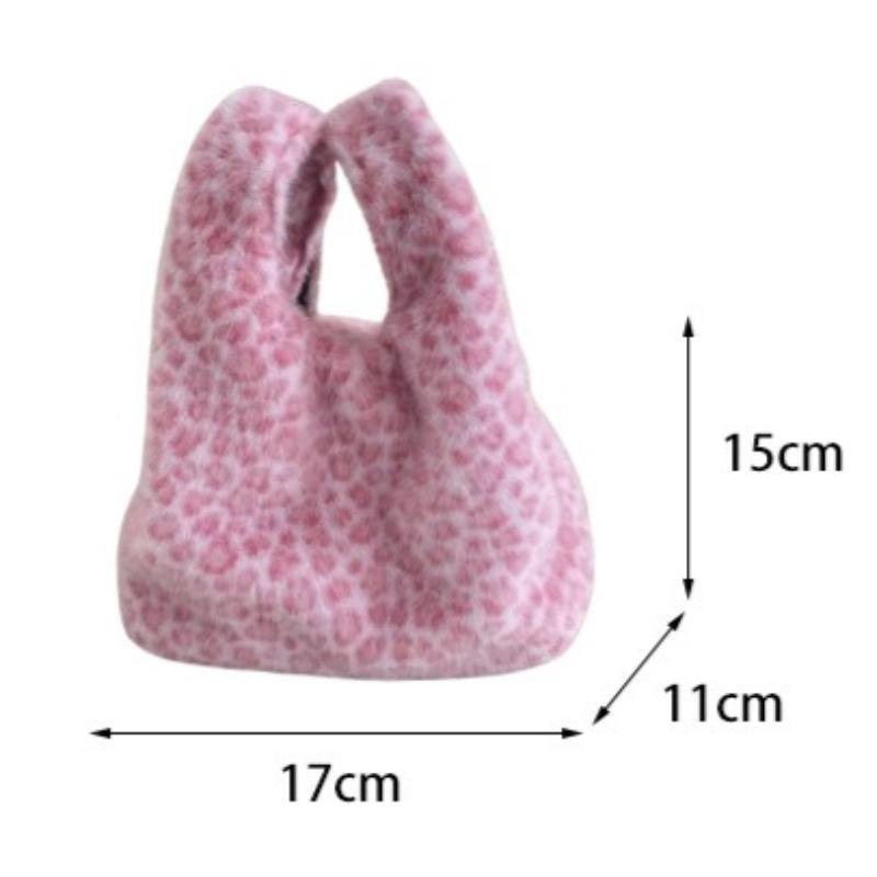 Женский клатч с леопардовым принтом, мягкий плюшевый, осенне-зимний, модная сумочка, тоут, для хранения