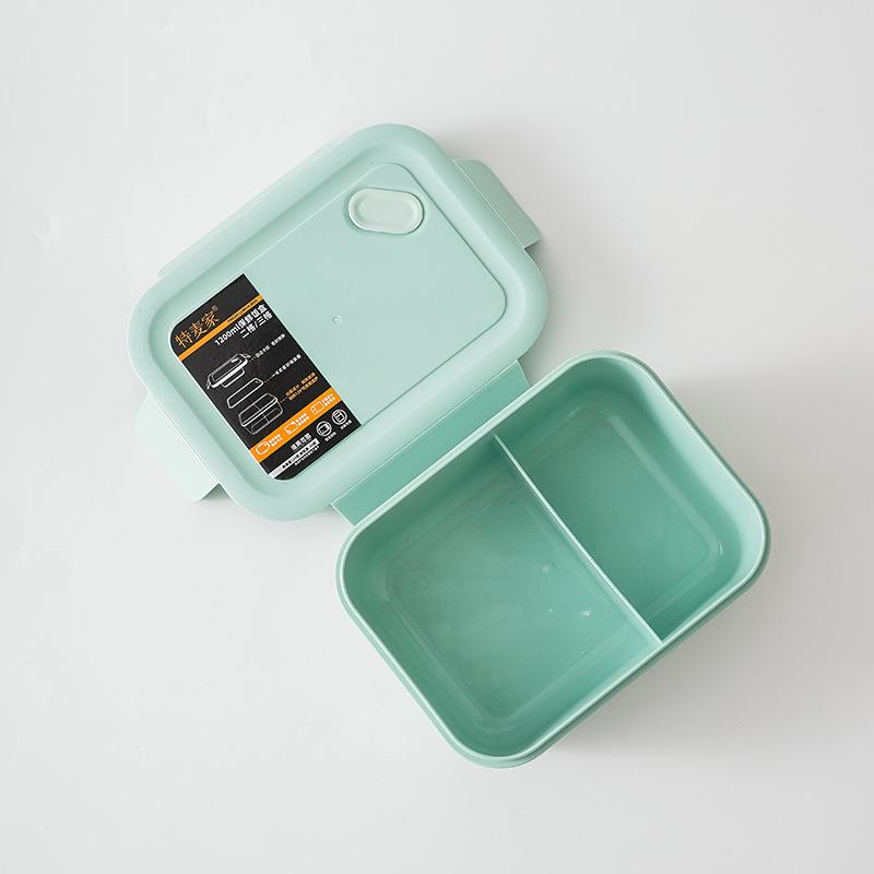 Сетка из бамбукового волокна, ланч-бокс, герметичная коробка для приготовления в микроволновой печи, контейнер для еды для детей, студентов, взрослых, модная прямоугольная сетка