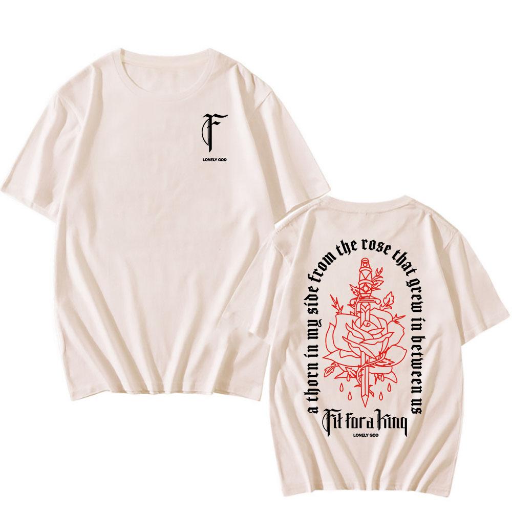 Футболка Thorn Rose Подойдет Королю Тяжелая Музыкальная Группа Футболки Унисекс Уличная Одежда Летние Футболки с Коротким Рукавом и Круглым Вырезом Графический Мерч