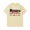 Men's 100% Cotton Crew Neck Short Sleeve T-Shirt, Casual Monaco Racing Club Graphic Printed Summer Comfortable Breathable Tee Top for Daily Sports Wea