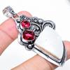 Natural Mother Of Pearl,Rubillite Stone 925 Sterling Silver Pendant 2.76" r7U53