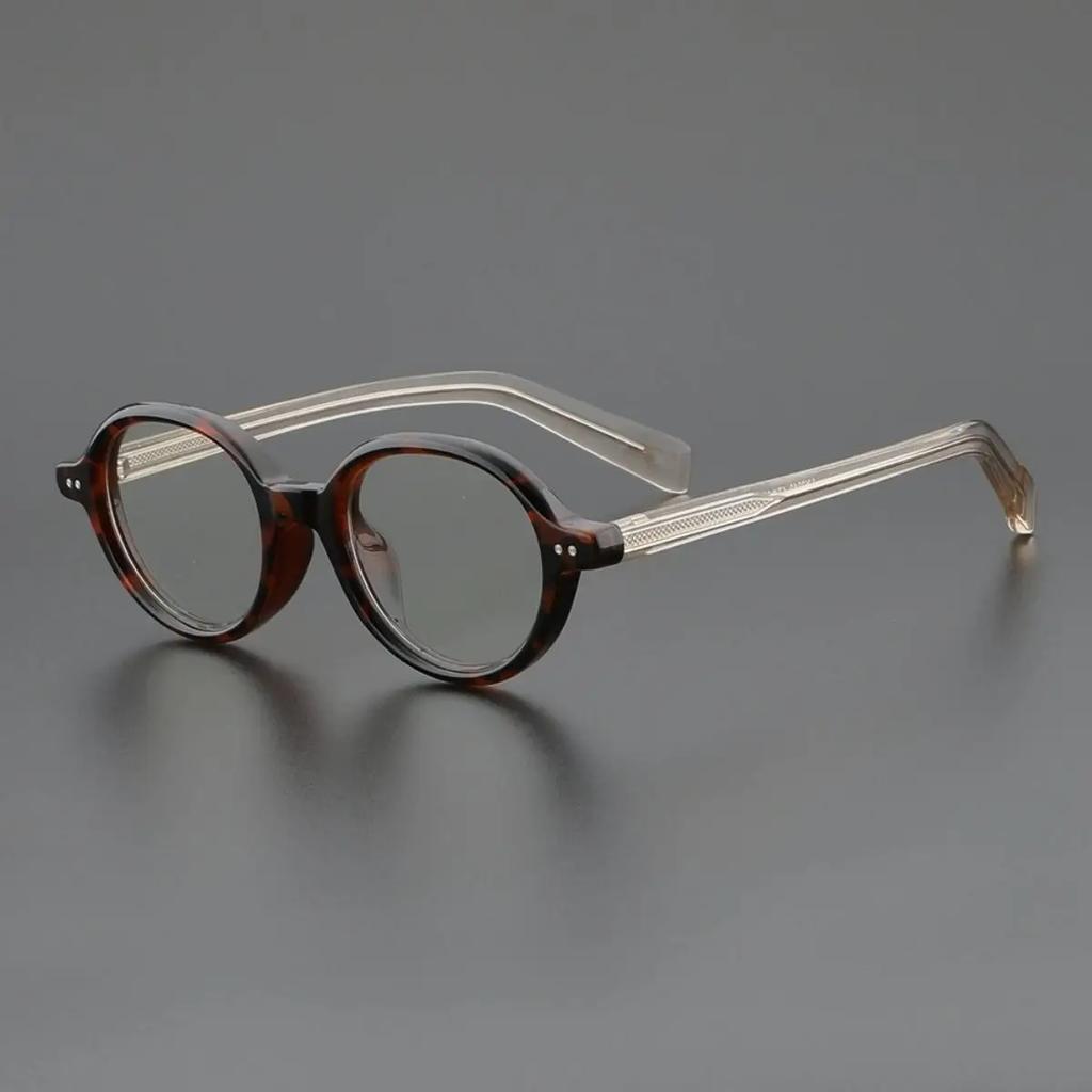 Oval Glasses For Women Retro Acetate Vintage Glasses Frame Optical Round Men Female Brown Green Clear Lens Unisex