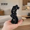 Искусство с плавными изогнутыми линиями 3D-печатная статуэтка пары танцоров танго, абстрактная фигурка в элегантной бальной позе, современное украшение на тему любви