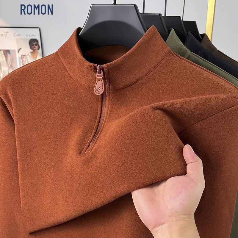 ROMON Men's Mock Neck Polar Fleece Sweatshirt