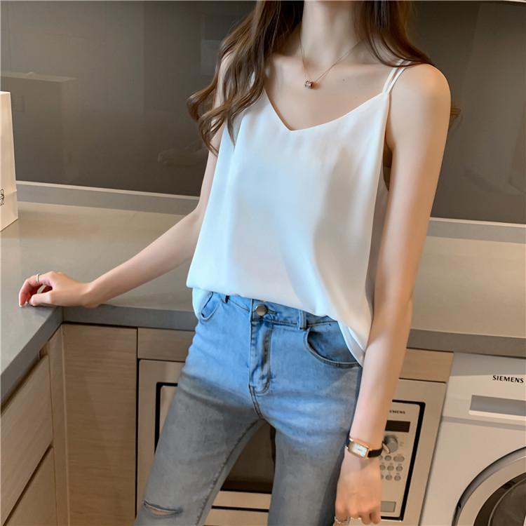 Plus-Size Women's Chiffon V-Neck Slimming Summer Tank Top