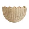 Hand-woven Rattan Wall-Mounted Basket Wicker Woven Wall Basket Scalloped Storage Organizer For Room Home Decor Storage Basket