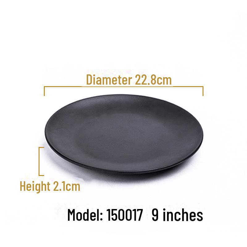Melamine Black Imitation Porcelain Plate - Versatile Dish for Hot Pot, Barbecue, and Cold Dishes