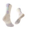 Men's and Women's Breathable Ankle Support Basketball Socks with Terry Bottom - Pure White Blue Bird Design